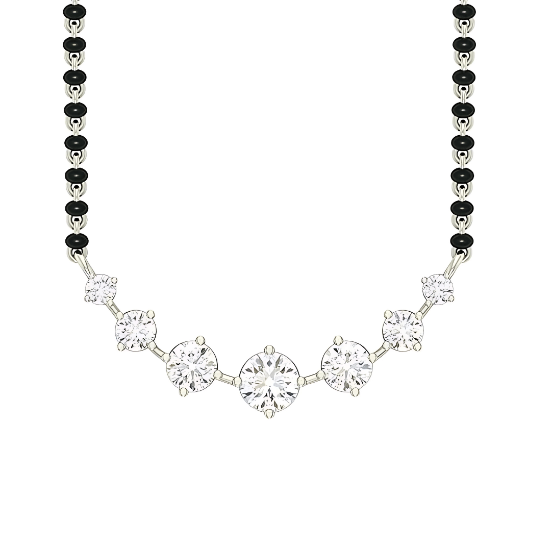 925 Sterling Silver 7 Stone Mangalsutra for her, ZIA Nagpur